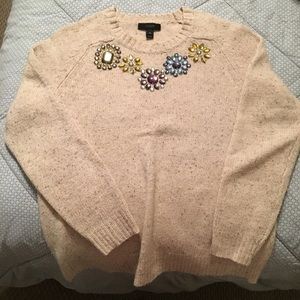 EUC J. Crew wool sweater with jewels